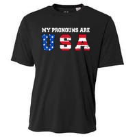 Funny 4th of July American Saying My Pronouns Are USA Cooling Performance Crew T-Shirt