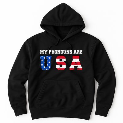 Funny 4th of July American Saying My Pronouns Are USA Hoodie