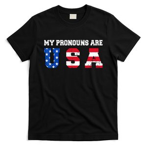 Funny 4th of July American Saying My Pronouns Are USA T-Shirt