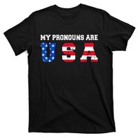 Funny 4th of July American Saying My Pronouns Are USA T-Shirt