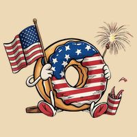 Funny 4th Of July Independence Donut Touch My Freedom Drawstring Bag