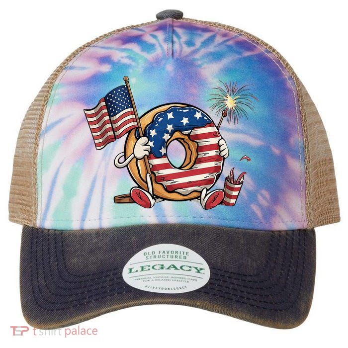Funny 4th Of July Independence Donut Touch My Freedom Legacy Tie Dye Trucker Hat