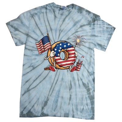 Funny 4th Of July Independence Donut Touch My Freedom Tie-Dye T-Shirt