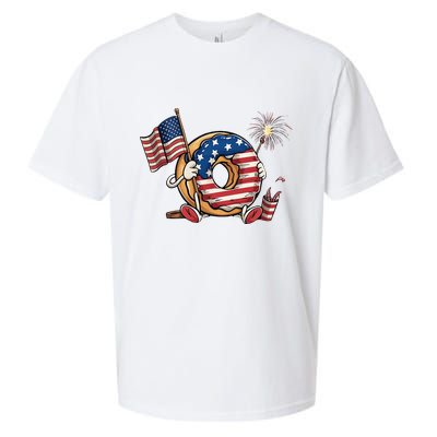 Funny 4th Of July Independence Donut Touch My Freedom Sueded Cloud Jersey T-Shirt