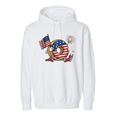Funny 4th Of July Independence Donut Touch My Freedom Garment-Dyed Fleece Hoodie