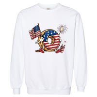 Funny 4th Of July Independence Donut Touch My Freedom Garment-Dyed Sweatshirt