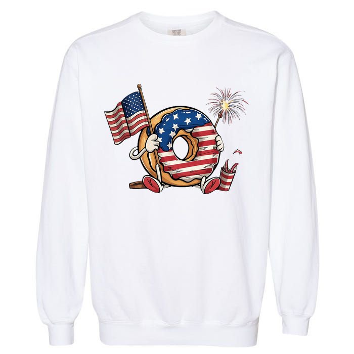 Funny 4th Of July Independence Donut Touch My Freedom Garment-Dyed Sweatshirt