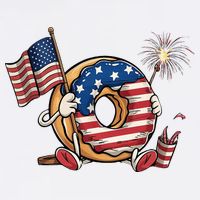 Funny 4th Of July Independence Donut Touch My Freedom Garment-Dyed Sweatshirt
