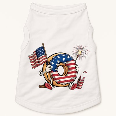 Funny 4th Of July Independence Donut Touch My Freedom Doggie Tank
