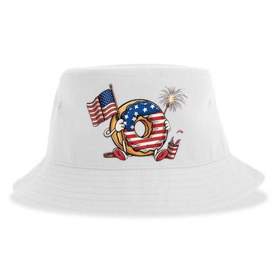 Funny 4th Of July Independence Donut Touch My Freedom Sustainable Bucket Hat