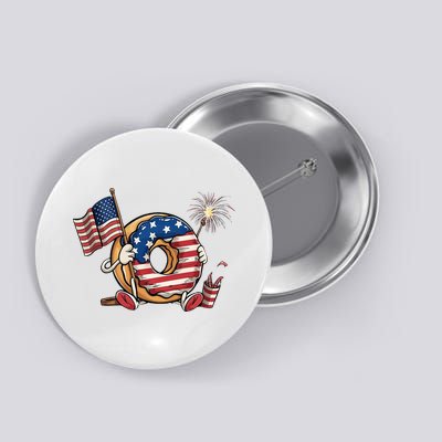 Funny 4th Of July Independence Donut Touch My Freedom Button