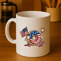 Funny 4th Of July Independence Donut Touch My Freedom Mug