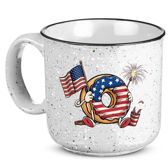 Funny 4th Of July Independence Donut Touch My Freedom 15oz Campfire Ceramic Mug