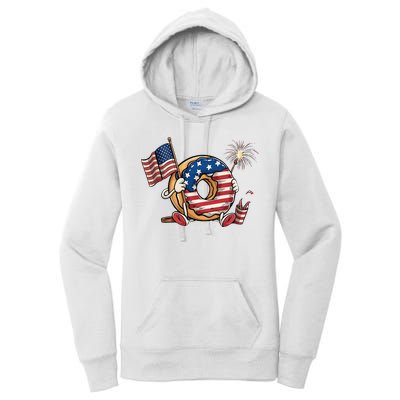 Funny 4th Of July Independence Donut Touch My Freedom Women's Pullover Hoodie