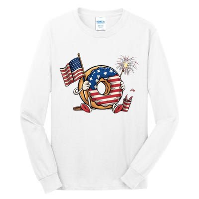 Funny 4th Of July Independence Donut Touch My Freedom Tall Long Sleeve T-Shirt