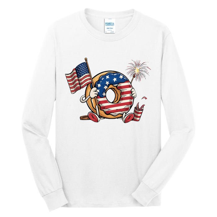Funny 4th Of July Independence Donut Touch My Freedom Tall Long Sleeve T-Shirt