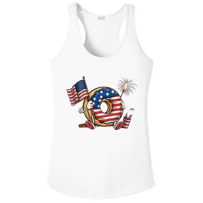 Funny 4th Of July Independence Donut Touch My Freedom Ladies PosiCharge Competitor Racerback Tank