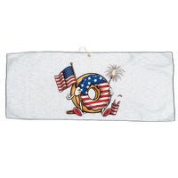 Funny 4th Of July Independence Donut Touch My Freedom Large Microfiber Waffle Golf Towel