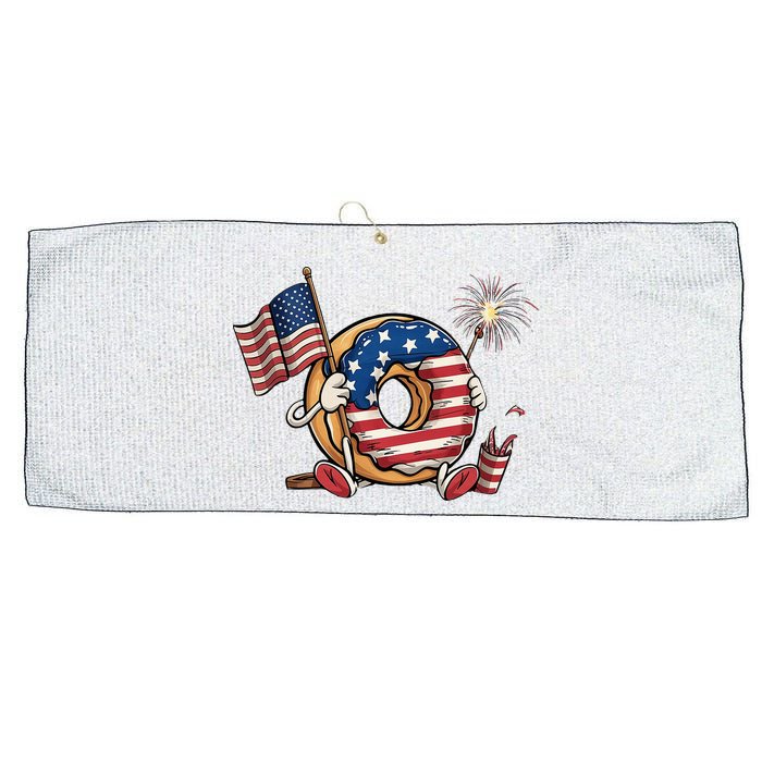 Funny 4th Of July Independence Donut Touch My Freedom Large Microfiber Waffle Golf Towel