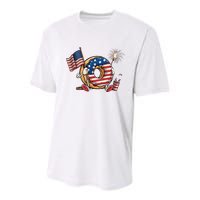 Funny 4th Of July Independence Donut Touch My Freedom Youth Performance Sprint T-Shirt