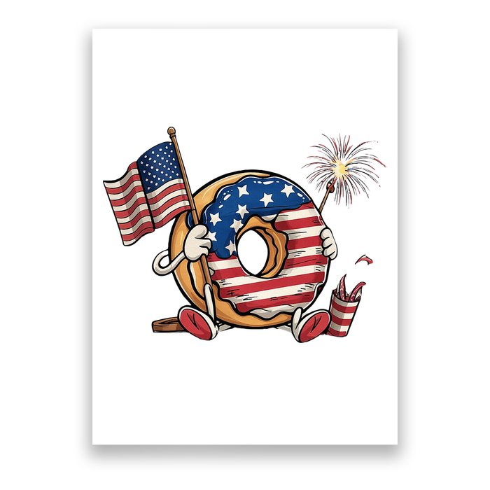 Funny 4th Of July Independence Donut Touch My Freedom Poster