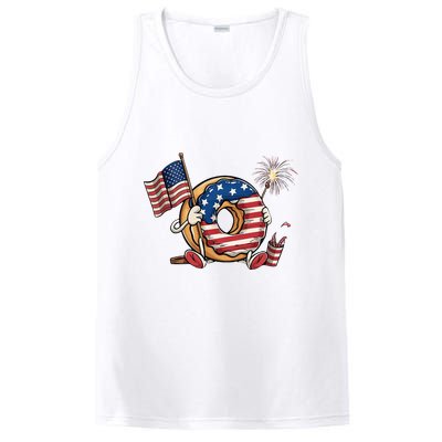 Funny 4th Of July Independence Donut Touch My Freedom PosiCharge Competitor Tank