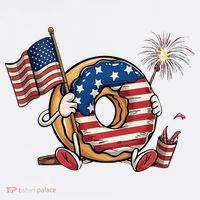 Funny 4th Of July Independence Donut Touch My Freedom Tank Top