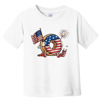 Funny 4th Of July Independence Donut Touch My Freedom Toddler T-Shirt