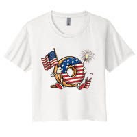 Funny 4th Of July Independence Donut Touch My Freedom Crop Top