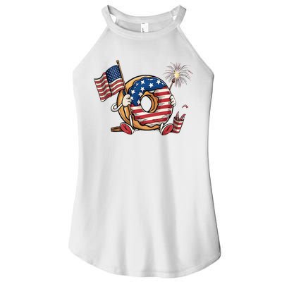 Funny 4th Of July Independence Donut Touch My Freedom Women's Perfect Tri Rocker Tank
