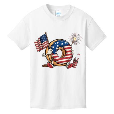 Funny 4th Of July Independence Donut Touch My Freedom Kids T-Shirt