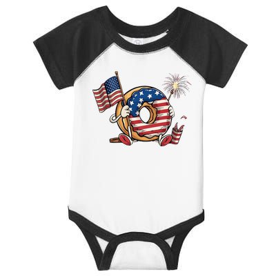 Funny 4th Of July Independence Donut Touch My Freedom Infant Baby Jersey Bodysuit