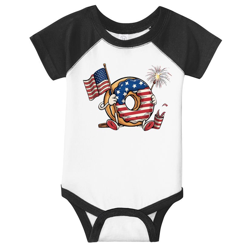 Funny 4th Of July Independence Donut Touch My Freedom Infant Baby Jersey Bodysuit
