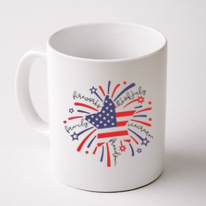 Firework 4th Of July American Flag Coffee Mug