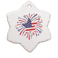 Firework 4th Of July American Flag Ceramic Star Ornament