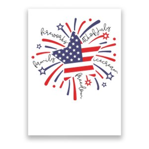 Firework 4th Of July American Flag Poster