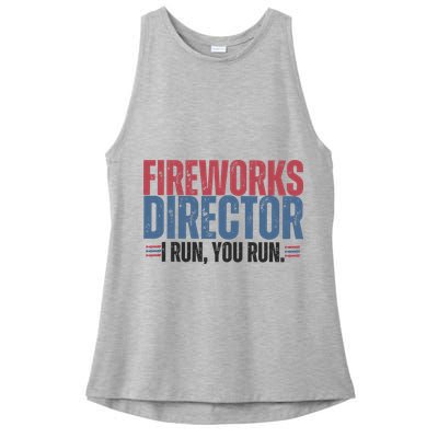 Funny 4th Of July Fireworks Director Independence Day Ladies PosiCharge Tri-Blend Wicking Tank