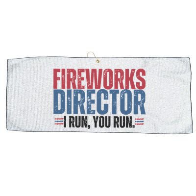 Funny 4th Of July Fireworks Director Independence Day Large Microfiber Waffle Golf Towel