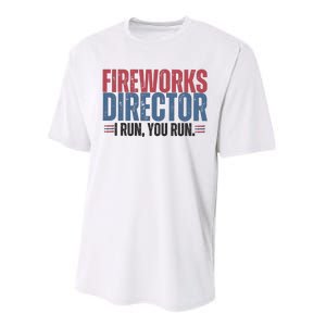 Funny 4th Of July Fireworks Director Independence Day Performance Sprint T-Shirt