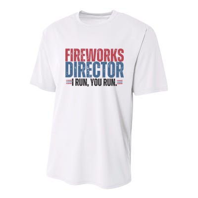 Funny 4th Of July Fireworks Director Independence Day Youth Performance Sprint T-Shirt