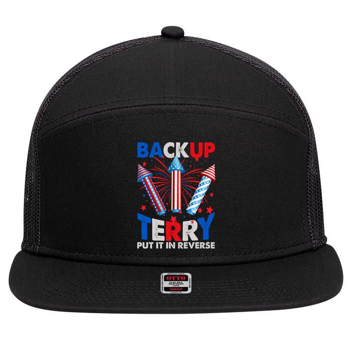 Fouth 4th Of July Back Up Terry Put It In Reverse 7 Panel Mesh Trucker Snapback Hat