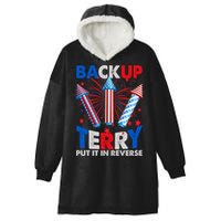 Fouth 4th Of July Back Up Terry Put It In Reverse Hooded Wearable Blanket