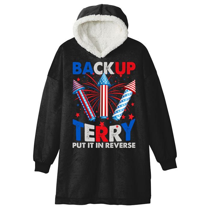 Fouth 4th Of July Back Up Terry Put It In Reverse Hooded Wearable Blanket