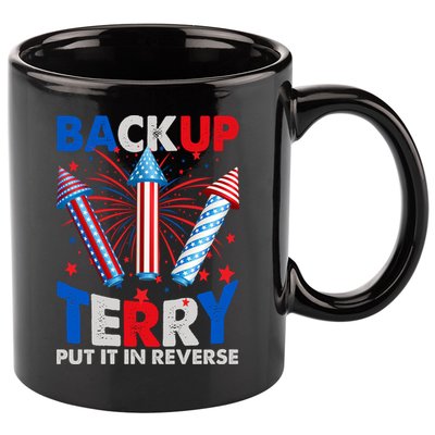 Fouth 4th Of July Back Up Terry Put It In Reverse 11oz C Handle Ceramic Mug