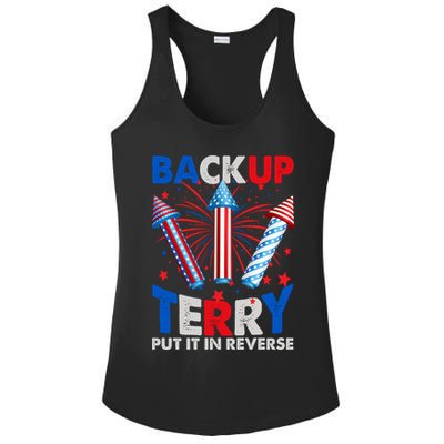 Fouth 4th Of July Back Up Terry Put It In Reverse Ladies PosiCharge Competitor Racerback Tank