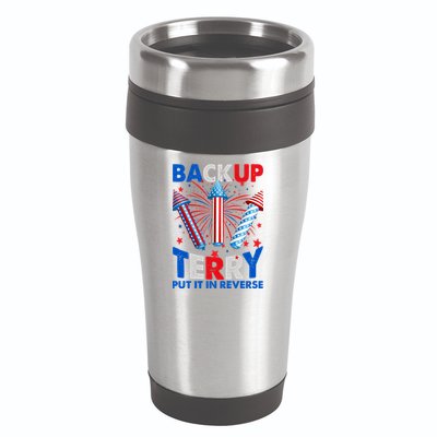 Fouth 4th Of July Back Up Terry Put It In Reverse 16oz Travel Tumbler
