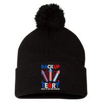 Fouth 4th Of July Back Up Terry Put It In Reverse Pom Pom 12in Knit Beanie