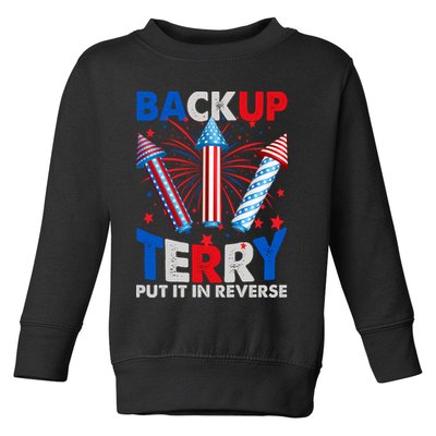 Fouth 4th Of July Back Up Terry Put It In Reverse Toddler Sweatshirt