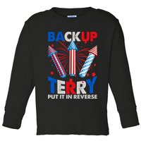 Fouth 4th Of July Back Up Terry Put It In Reverse Toddler Long Sleeve Shirt