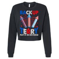 Fouth 4th Of July Back Up Terry Put It In Reverse Cropped Pullover Crew